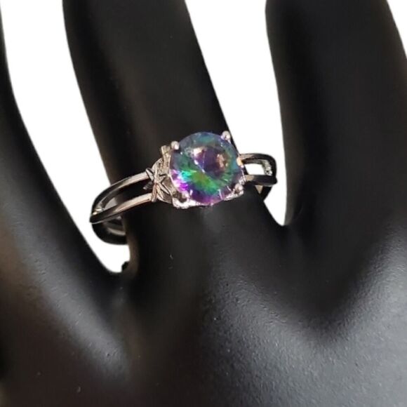 Multi Colors Zirconia Gemstone Ring Size 8 - Picture 15 of 16